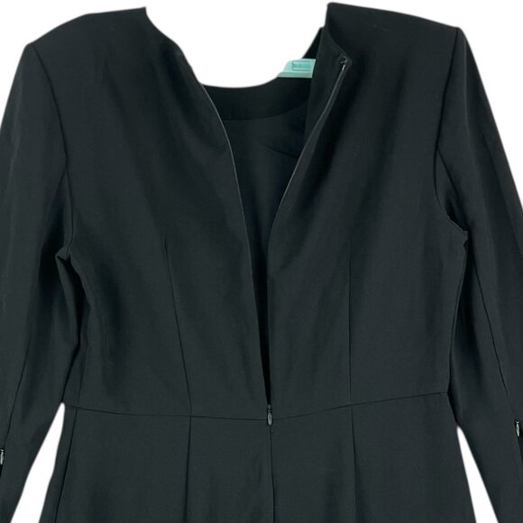 Sergio Hudson Women's Black Long Sleeve Zip Back Midi Sheath Dress Sz Large NWT - Picture 5 of 14